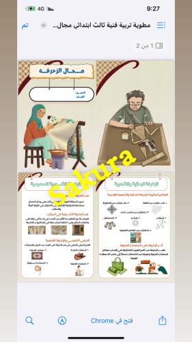 مطويه تربيه فنيه ( مجال الزخرفه ) صف ثالث ابتدائي...