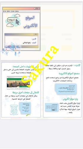 مطويه مهارات رقميه (الموقع الالكتروني)صف رابع ابتد...