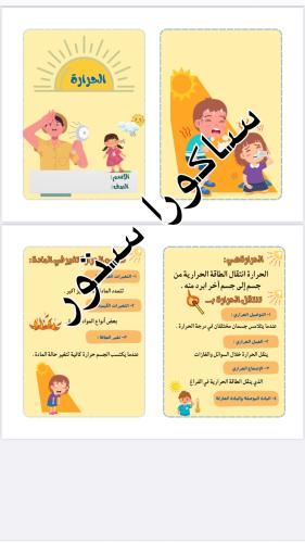 مطويه علوم الحراره صف رابع (الترم الثالث