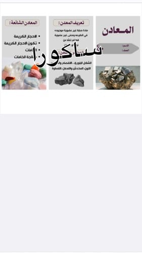 مادة العلوم المعادن صف اول متوسط