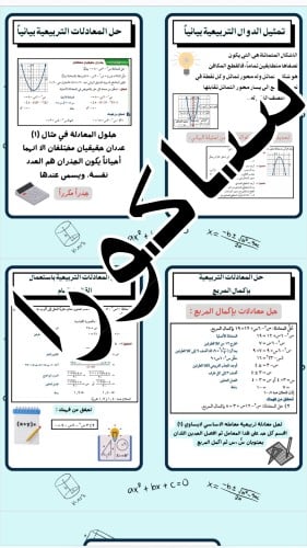 مطويه رياضيات ثالث متوسط الدوال التربيعية (الترم ا...