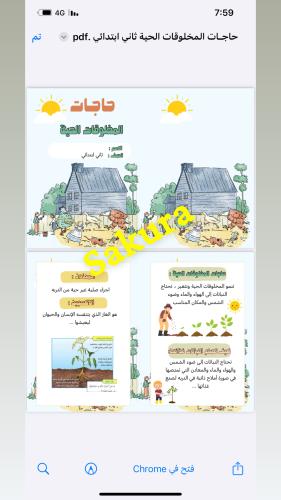 مطويه علوم (حاجات المخلوقات الحيه ) صف ثاني ابتدائ...