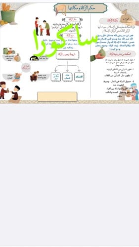 مطويه حكم الزكاه ومكانتها صف سادس