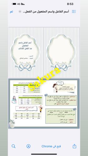 مطوية لغتي ( اسم الفاعل واسم المفعول من الاسم الثل...