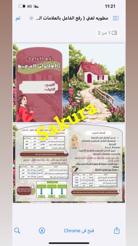 مطويه لغتي ( علامات رفع الفاعل بالعلامات الفرعيه )...