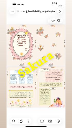 مطويه لغتي ( جزم الفعل المضارع ) صف سادس ابتدائي ا...