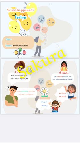 مطوية انجليزي (what happened feeling)صف ثاني متوسط...