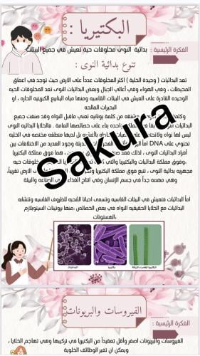 بحث احياء (تلخيص لدرس ) صف اول ثانوي الترم الاول