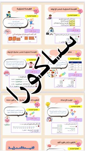 مطويه القيمه المنزليه صف ثالث ابتدائي (الترم الاول...