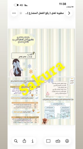 مطويه لغتي (رفع الفعل المضارع ) صف سادس ابتدائي ال...