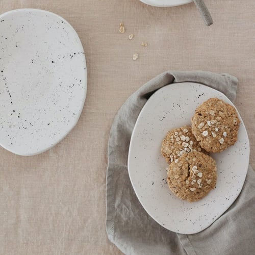 صحن سيراميك بتصميم فريد Speckled White