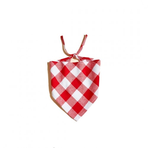 طوق للجراء والكلاب بمنديل احمر وابيض