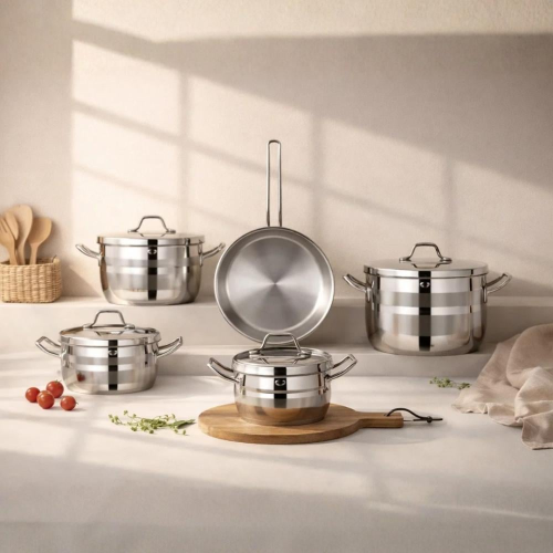 طقم قدور ستانلس ستيل 18/10 9 قطعة DR3111