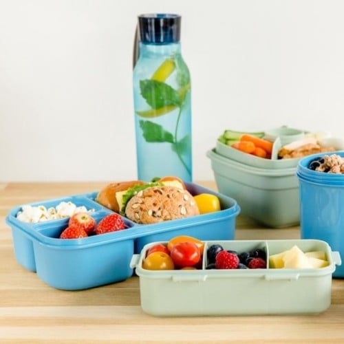 حافظة وجبة مقسمة باللون الأزرق سعة 980 مل HPL781B