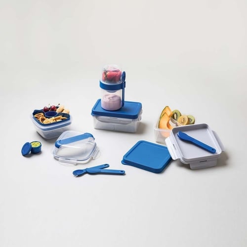 حافظة سلطة مع شوكة وسكين 950 مل ازرق HSM8440TLB