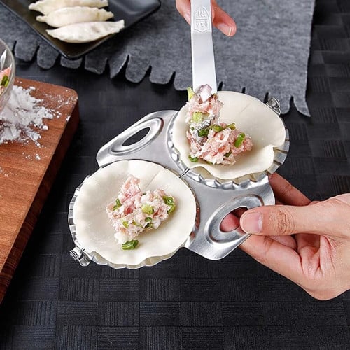صانعة سمبوسة خانتين مدور DOUBLE DUMPLING MOLD