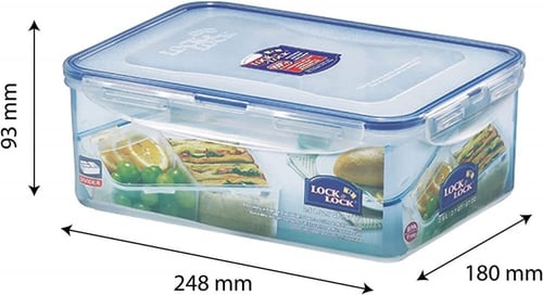 حافظة طعام مستطيلة 2.6 لتر مقسمة HPL826C