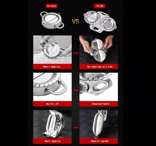 صانعة سمبوسة خانتين مدور DOUBLE DUMPLING MOLD