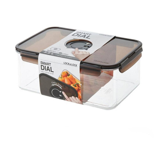 حافظة طعام بلاستيك مع قرص التاريخ الدوار 3.5 لتر