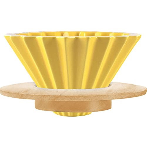 قمع ترشيح V60 لون اصفر مقاس 02 من السيراميك المميز