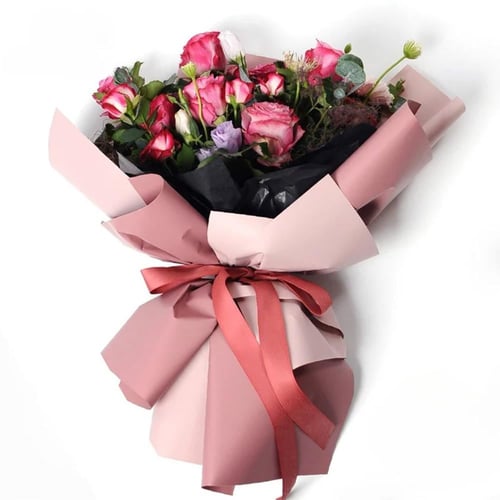 تغليف بلاستيك وجهين موف و موف فاتح ( 20 حبه )