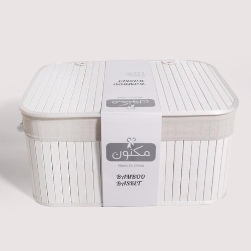 طقم سلات 3 بغطاء قطع كبير ابيض