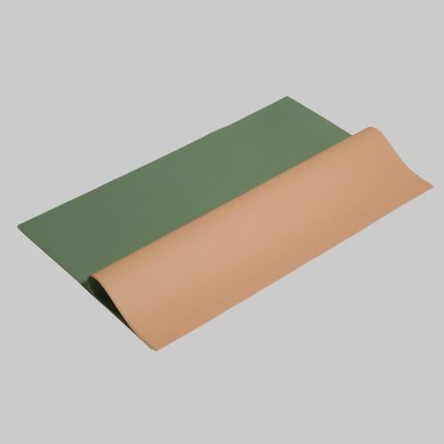 تغليف بلاستيك وجهين اخضر + بيج ( 20 تغليف )