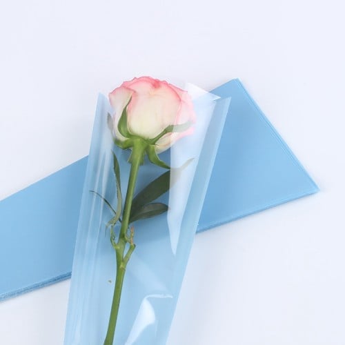 بلاستيك تغليف للورد المفرد سماوي (50حبة)