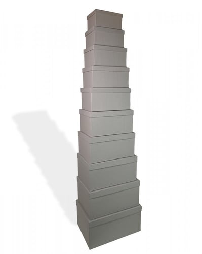 طقم علب 10 قطع كبير رمادي