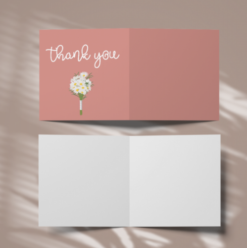 كروت Thank you وردي ( 3 كروت )