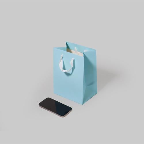 اكياس كرافت طول صغير ازرق ( 12 كيس )