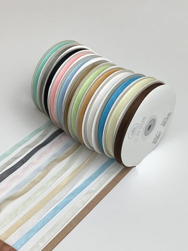 شرائط رفيعة اورجنزا رمادي (96 متر)