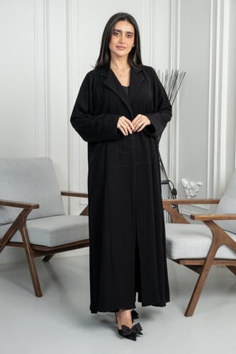 عباية كريب عملية بلايزر أسود