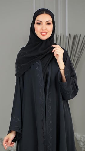 عبايه كريب مطرز