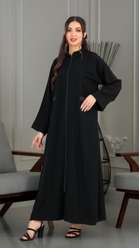 عبايه كريب ملكي بجيوب مخفيه