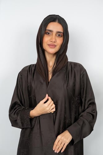 عبايه ساتان حرير ربع كلوش