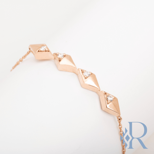 RBD:12 Rose Gold Bracelet with diamonds - اسوارة ر...