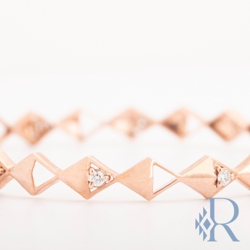 FRB:03 Rose Gold Bracelet with diamonds - اسوارة ر...
