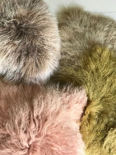 غطاء وسادة فرو طبيعي 100% موكا رمادي