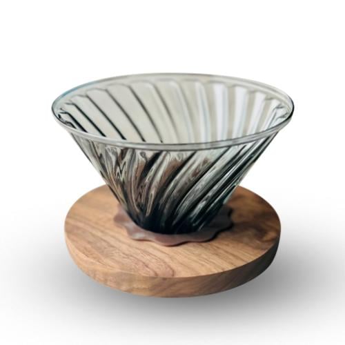 V60 قمع شفاف ملون بقاعدة