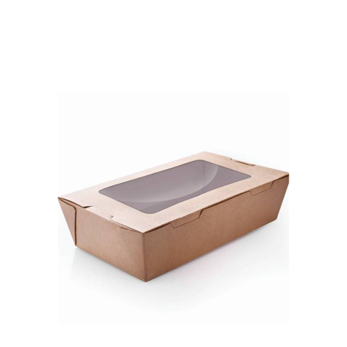 علب كرفت بني 40 اونص غطاء متصل ونافذة 200 حبة