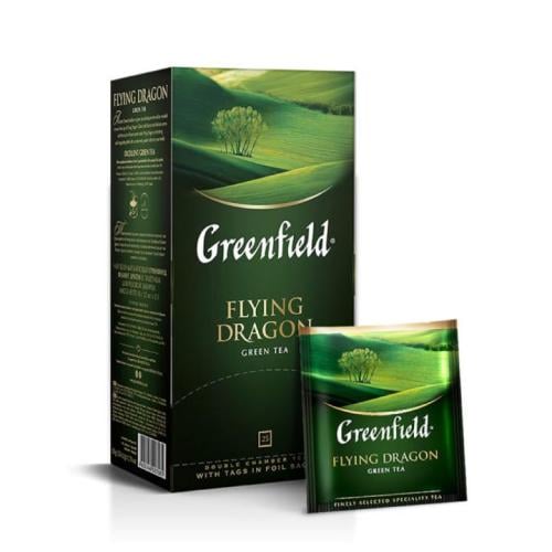 شاي جرينفيلد اخضر فلاينج دراقون مغلف 25