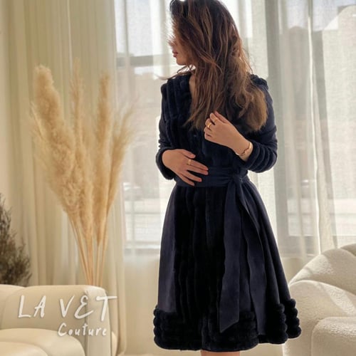 فستان كحلي شتوي