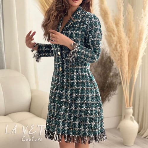 فستان شتوي تويد