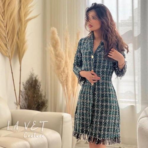 فستان شتوي تويد