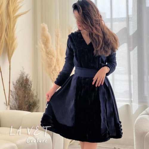 فستان كحلي شتوي