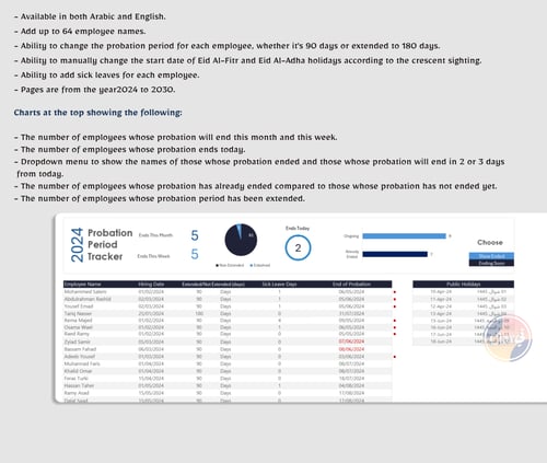 ملف اكسل متعقب فترة التجربة