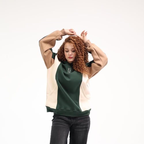 Green hoodie oversized - unisex