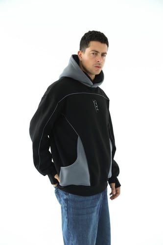 Black hoodie oversized - unisex