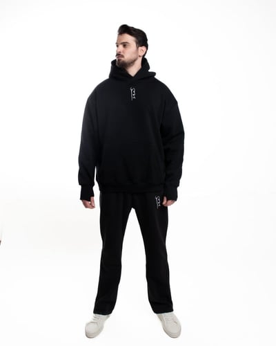 Oversized black hoodie - unisex